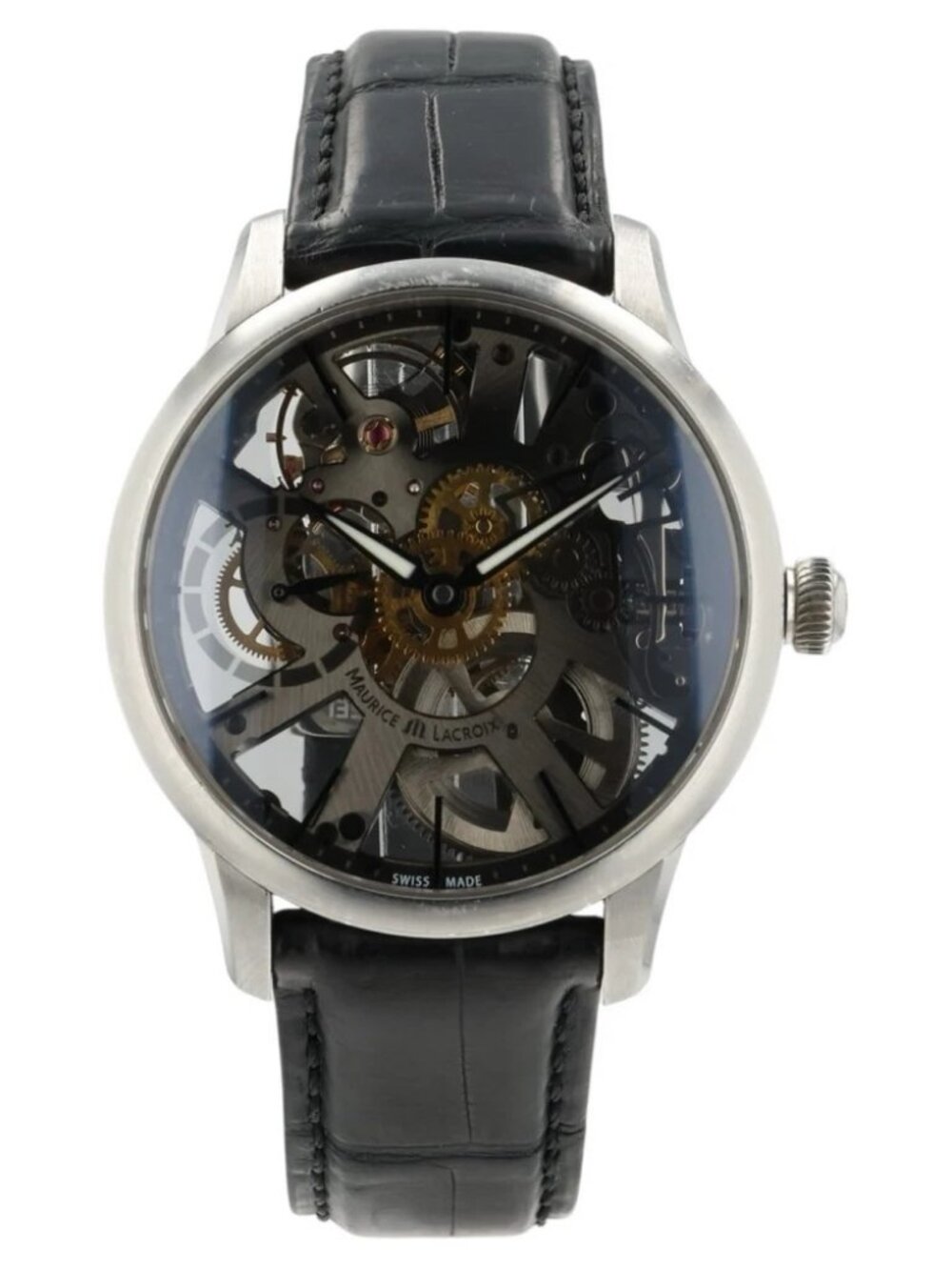 Maurice Lacroix Skeleton Dial Stainless Steel 43mm Manual Wind Mens Watch MP7138